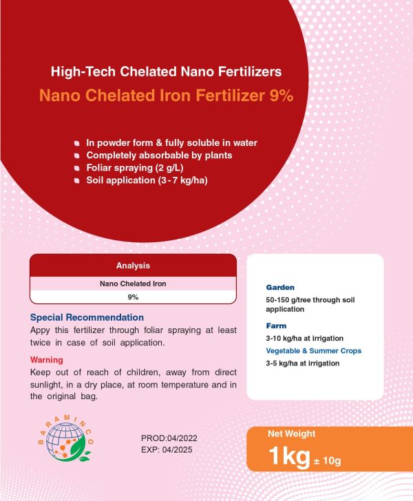 High-Tech Nano Chelated Iron Fertilizer 9%