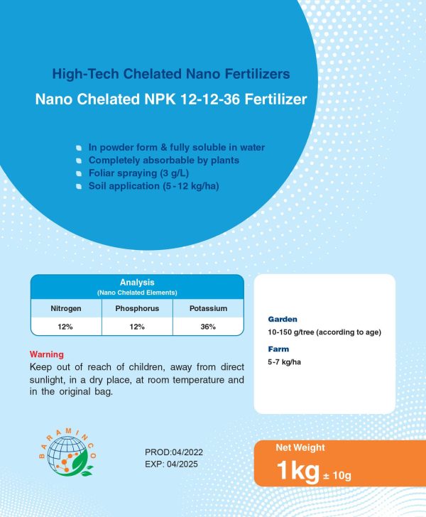 High-Tech-Nano Chelated-NPK-12-12-36 Fertilizer